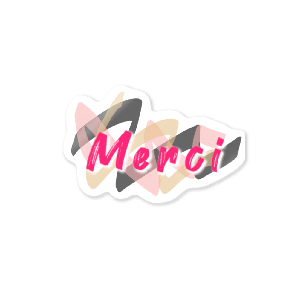 Petit bijouのmerciオリジナルロゴ ステッカー