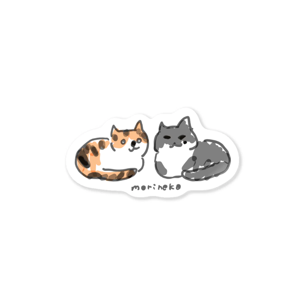 保護ねこカフェ もりねこのふたばちゃん&べべちゃん Sticker