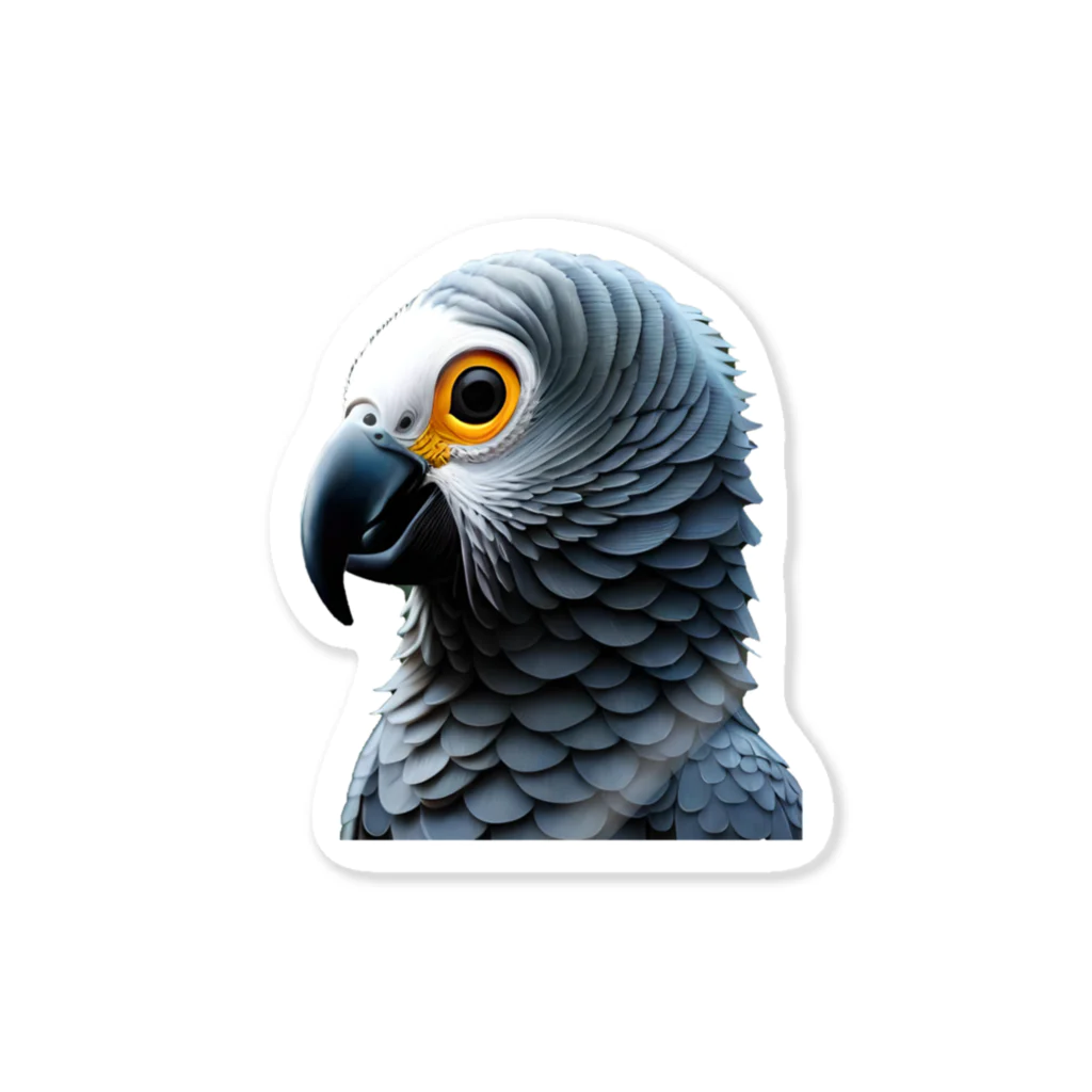 urimasuのヨウム（African Grey Parrot） ステッカー