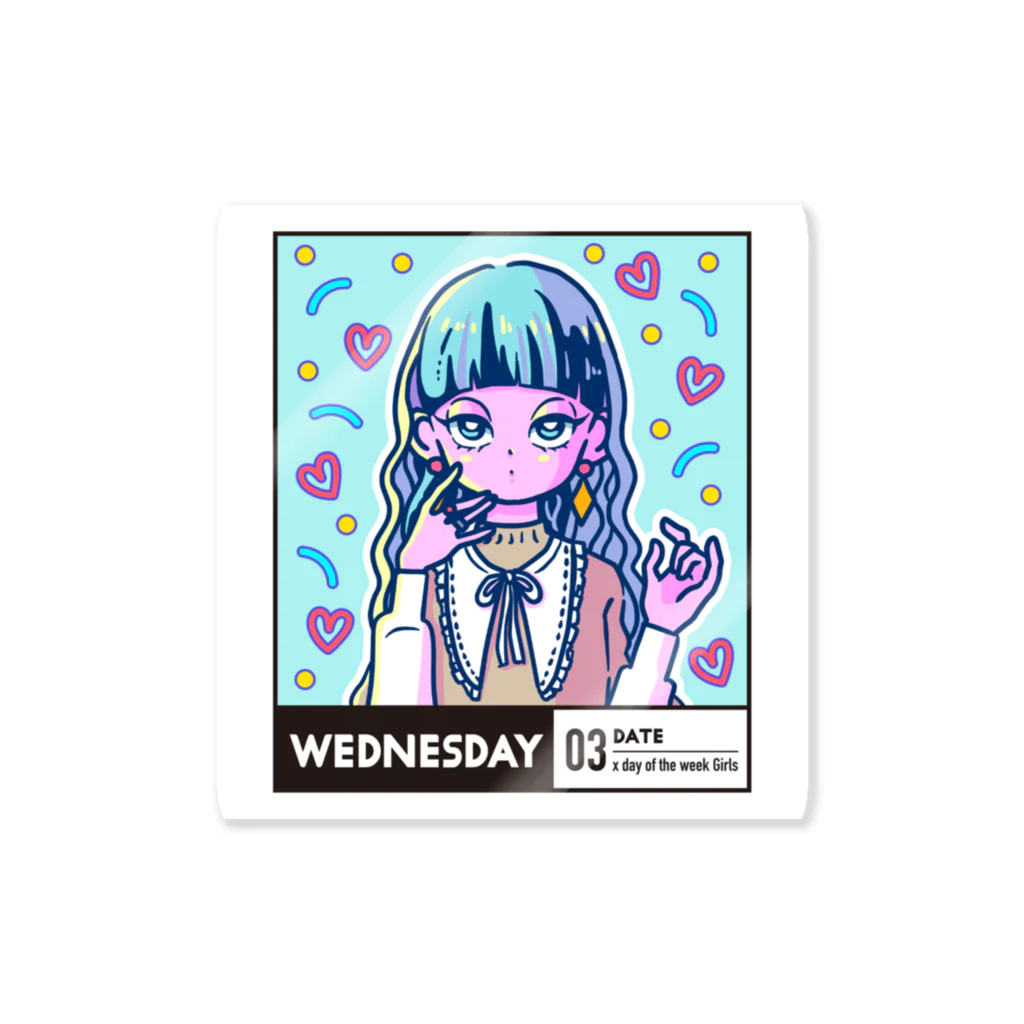 x曜日の彼女 の03-3-date-Wednesday Sticker