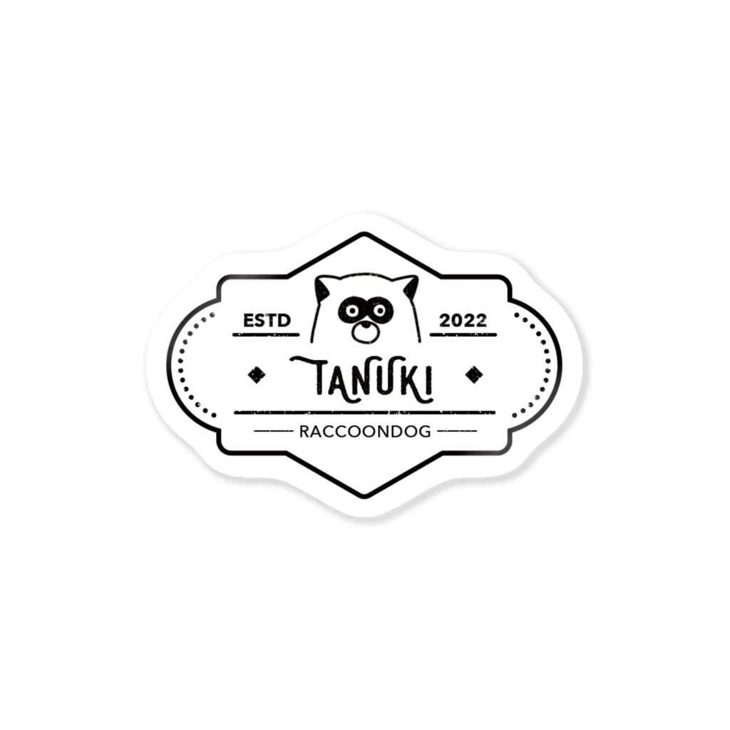 mogura_tanukiのtanuki_vintage03 Sticker