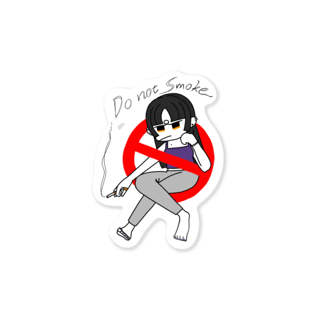 犬カマキリのDO NOT SMOKE Sticker