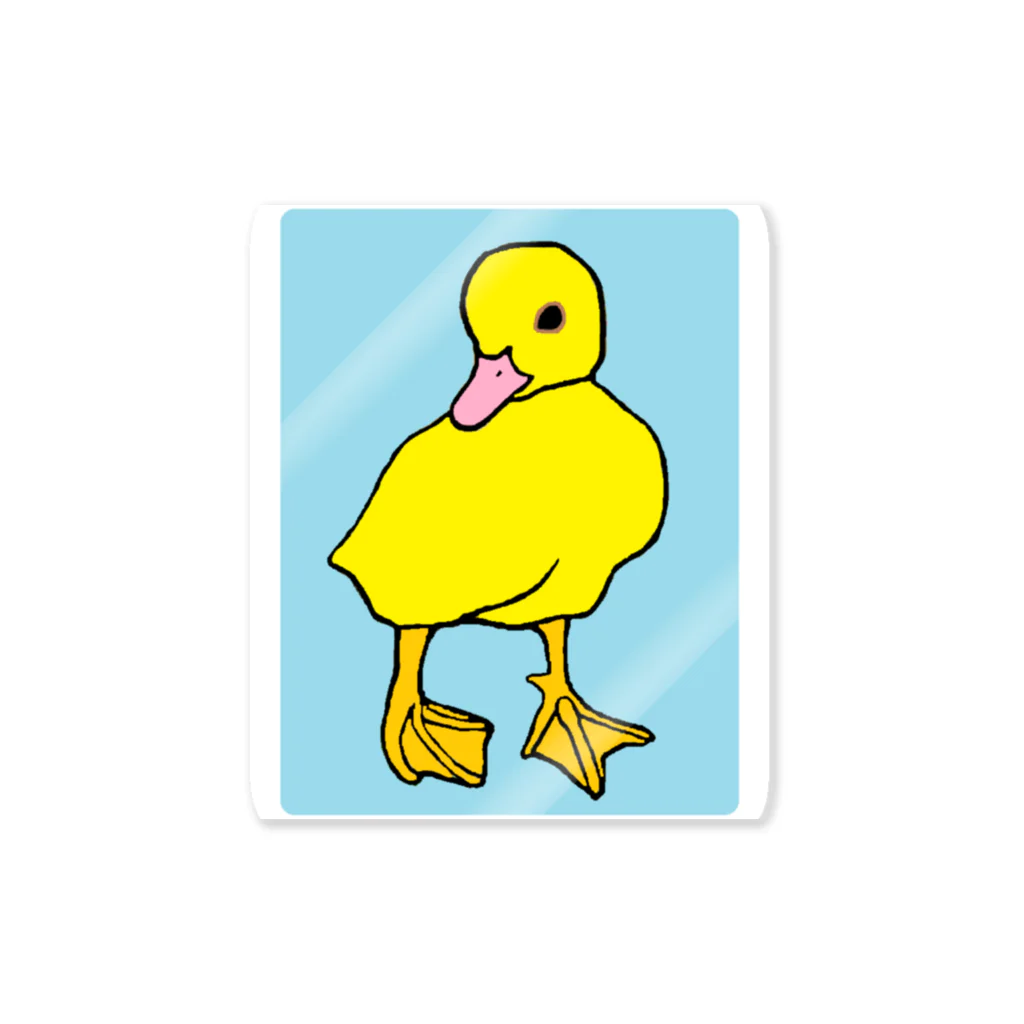 ホームタウンスター　Hometown Star の黄色いアヒルの子（ブルー）　Yellow Duckling (Blue) Sticker