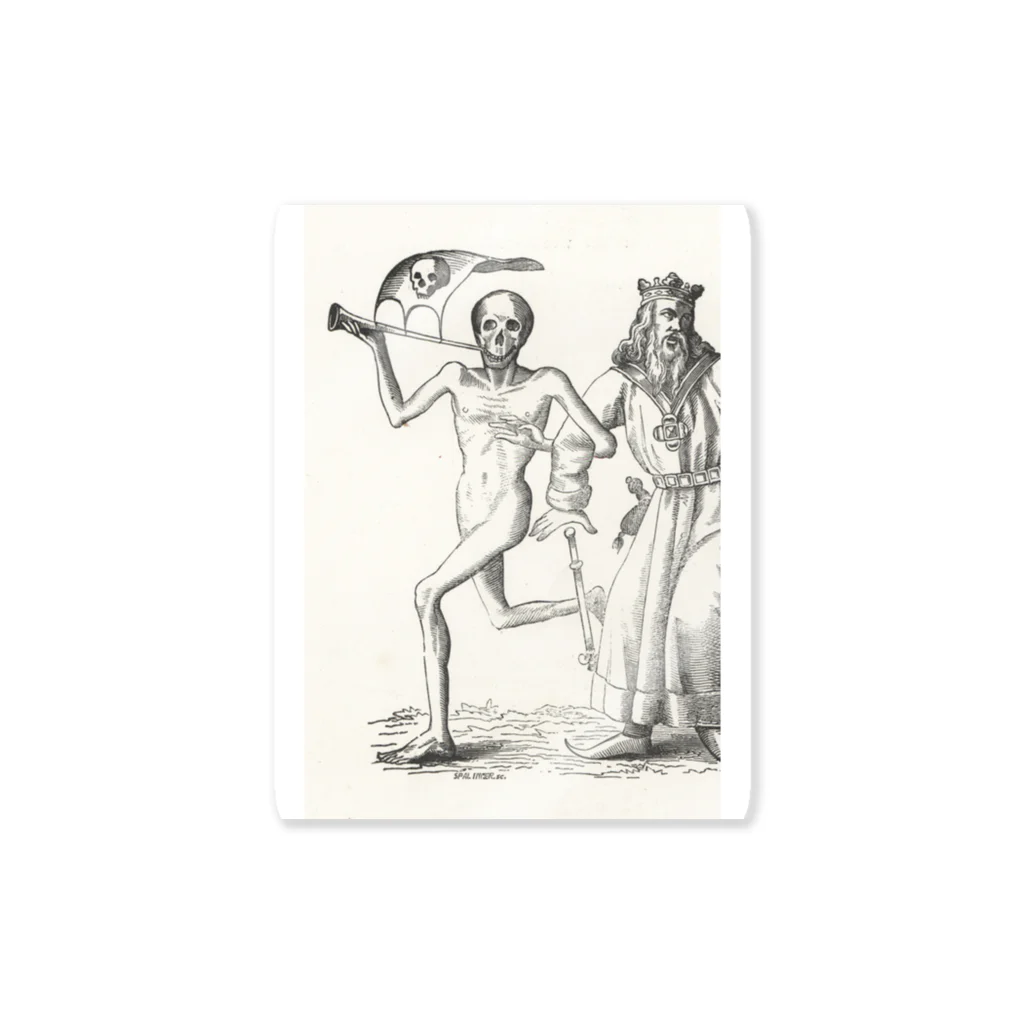 J. Jeffery Print Galleryのホルバインの死の舞踏と聖書の木版画 ステッカー