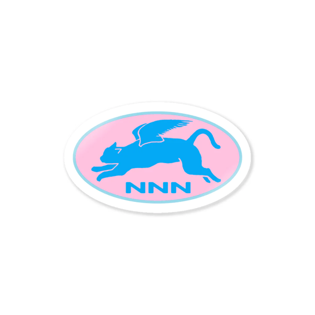 9livesworkのNNN（ねこねこネットワーク）ロゴっぽ。みずいろ Sticker