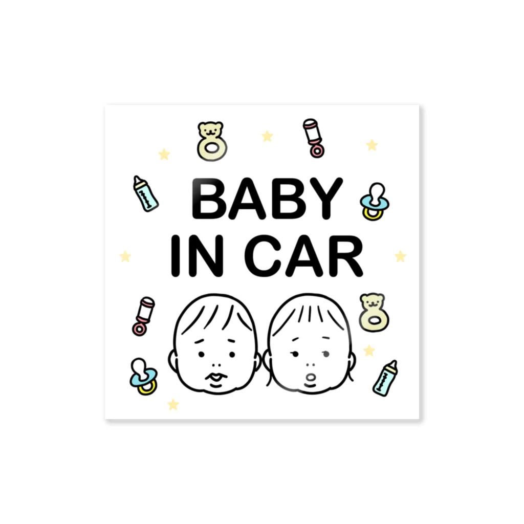 ぽぽショップのぽぽ小さめカーサイン（BABY IN CAR） Sticker