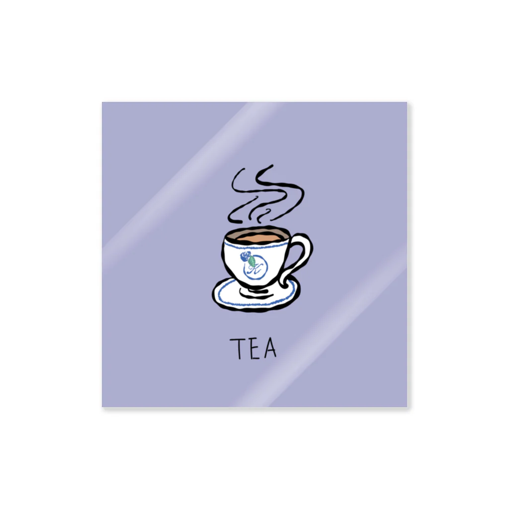 とある丸眼鏡の描き散らしのTEA ステッカー