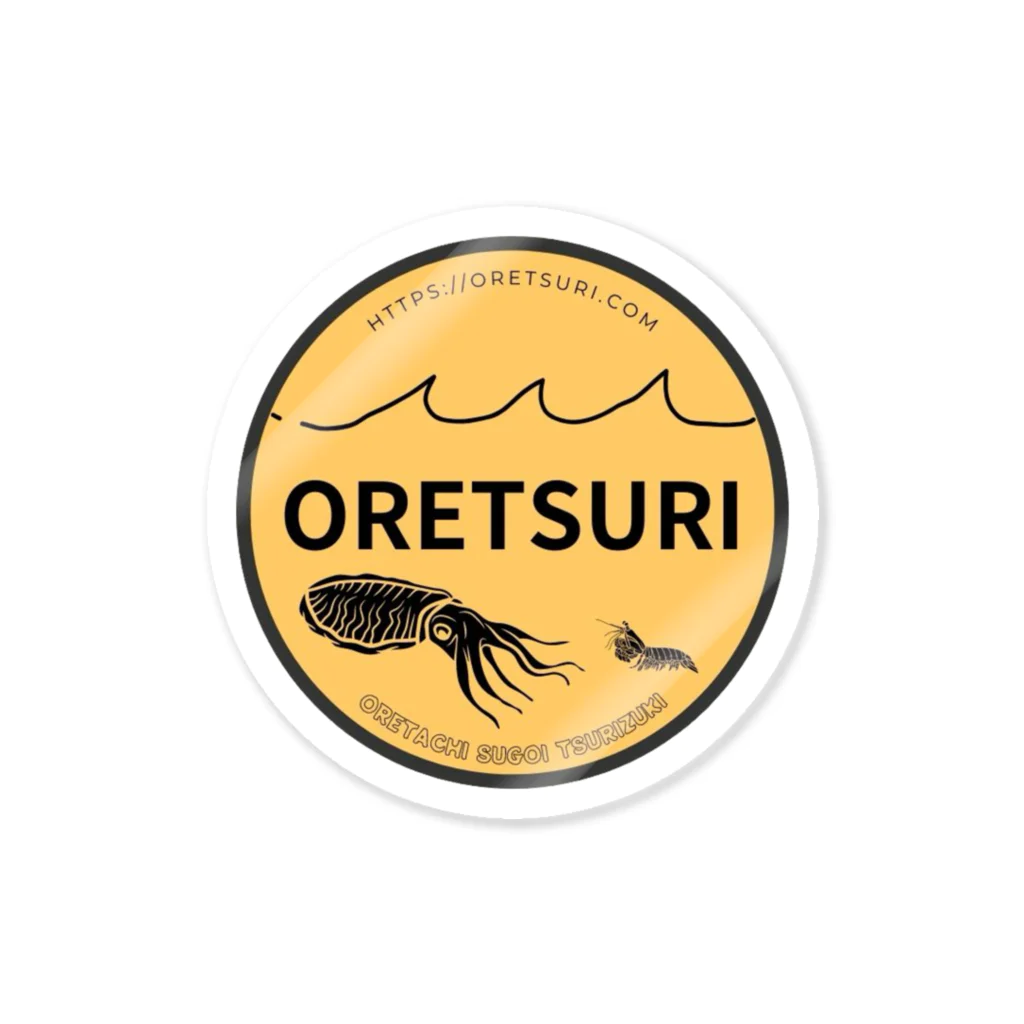 ORETSURI釣具店のスミイカ＆シャコステッカー Sticker