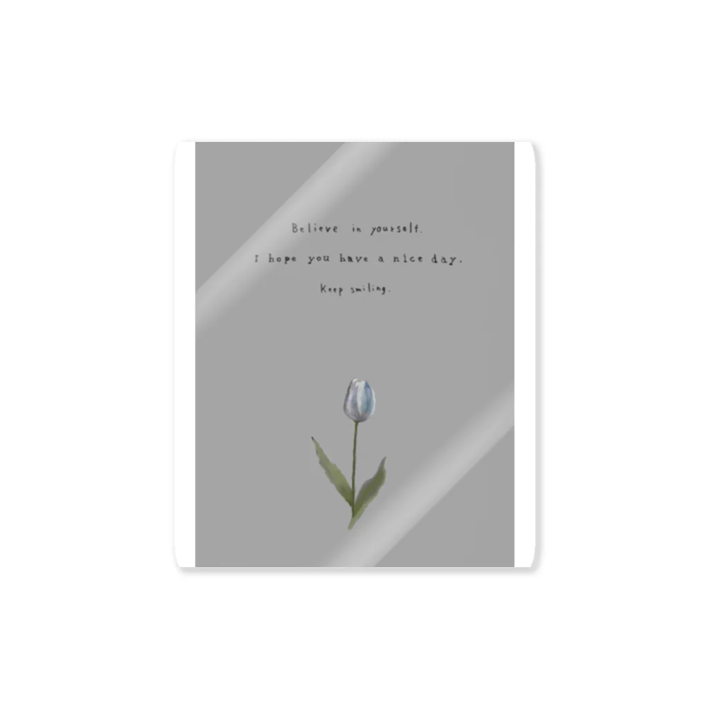 rilybiiのTULIP, white gray blue . Sticker