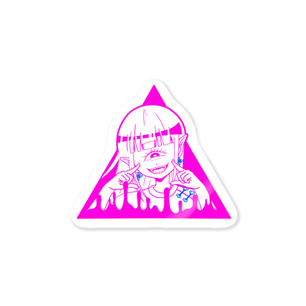 ラプトルのピンクの単眼ちゃん Sticker