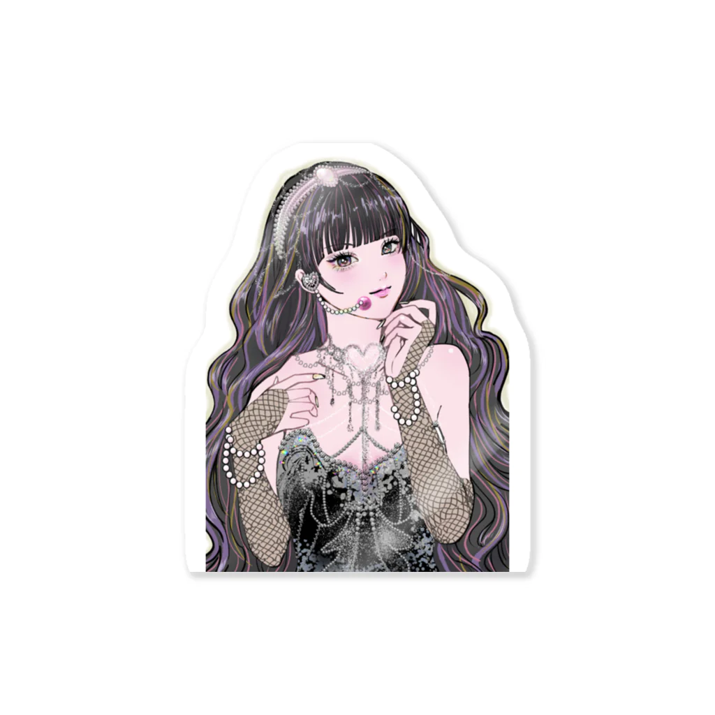 MIORI STOREのアイドルちゃん(黒) Sticker