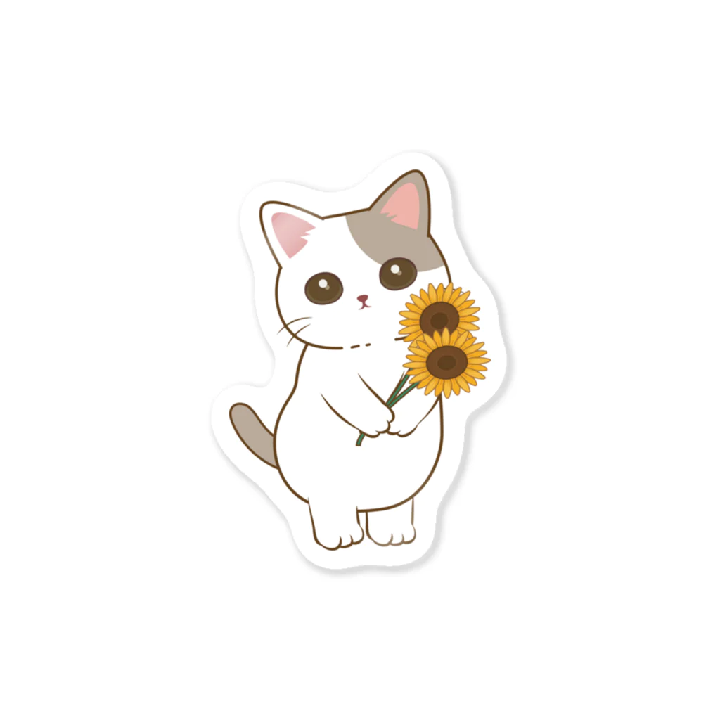 DECORのさわやか夏にゃんこ　向日葵 ver. Sticker