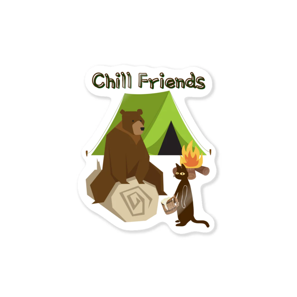 A&D Laid back lifeのChill friends  Sticker