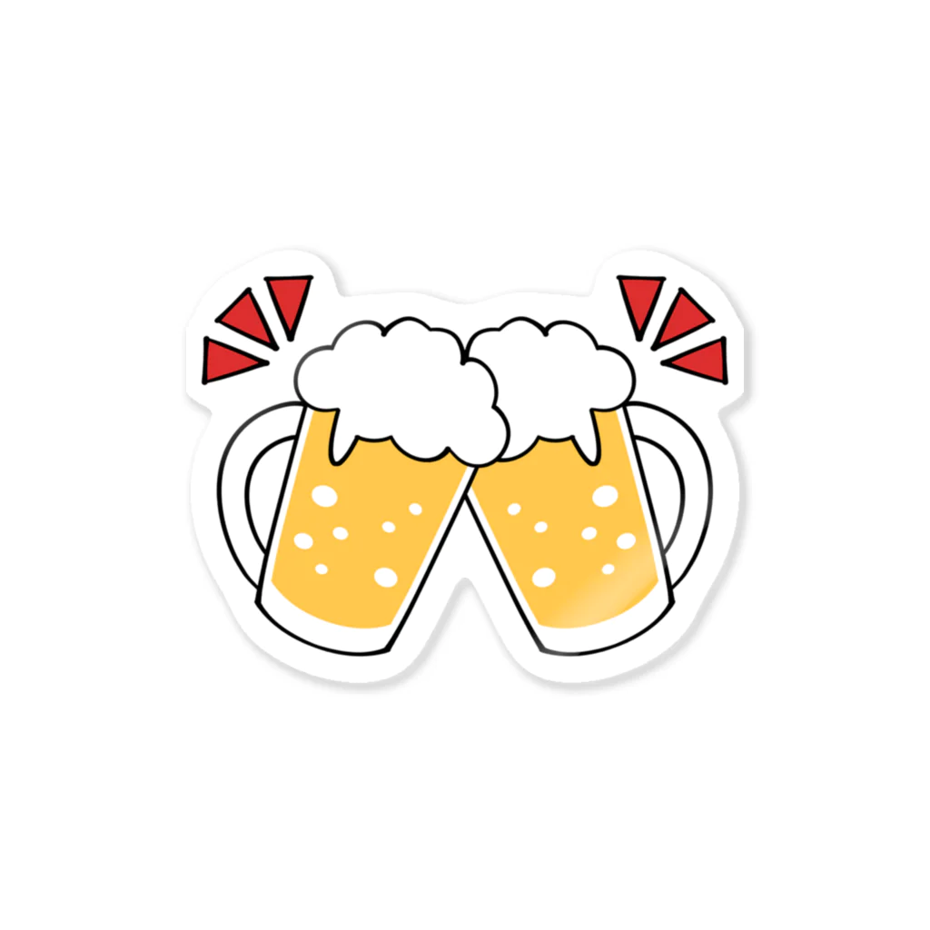 ゆちのへやのビールジョッキで乾杯！イラスト Sticker