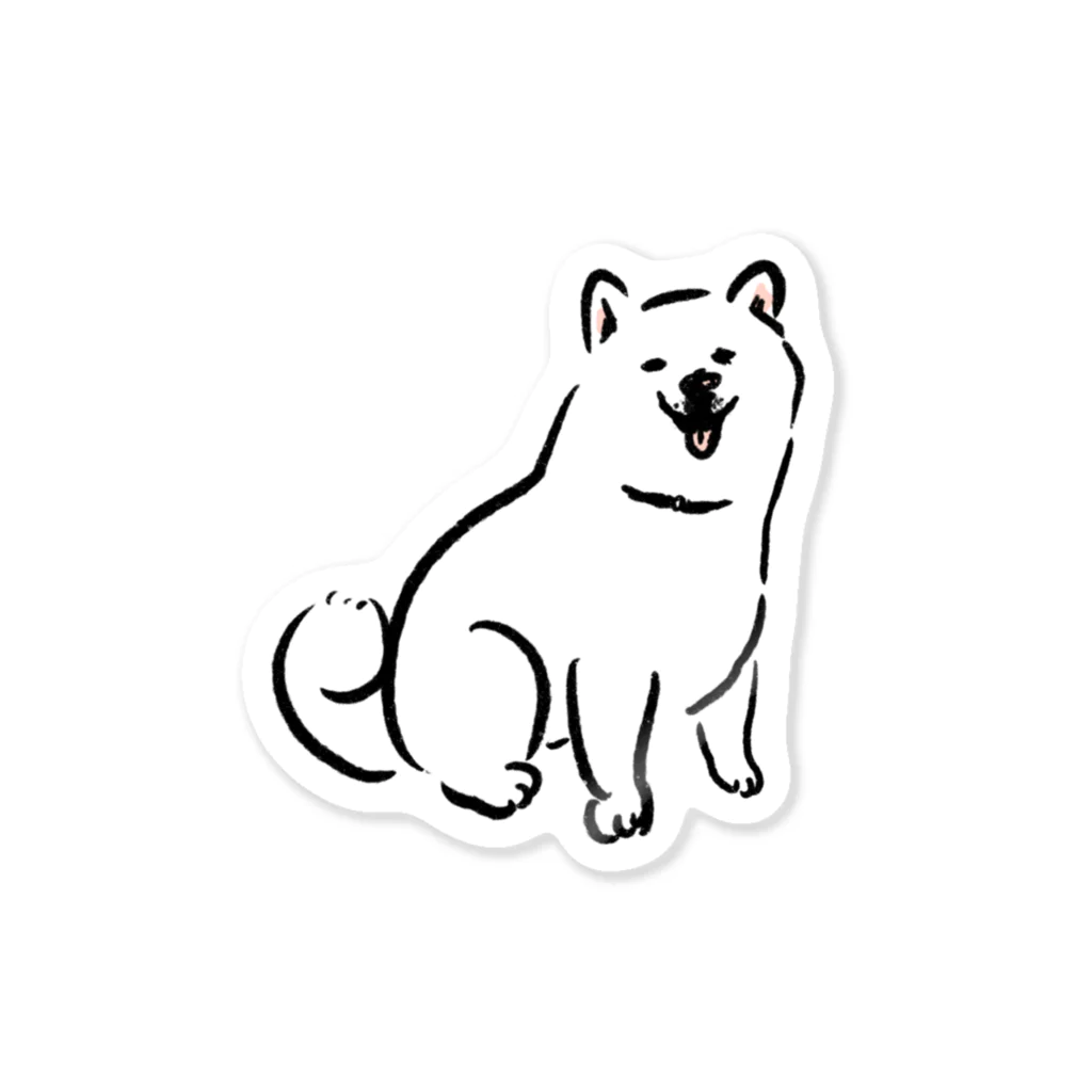 ぺろぺろぺろぺろ【せいこせんせい】の白い　柴犬　白柴【せいこせんせい】 Sticker