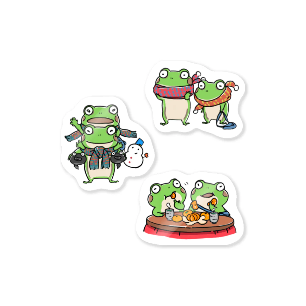 FUTAGO no KAERU   蛙がいっぱい！のLINEスタンプミニステッカー×3 ステッカー