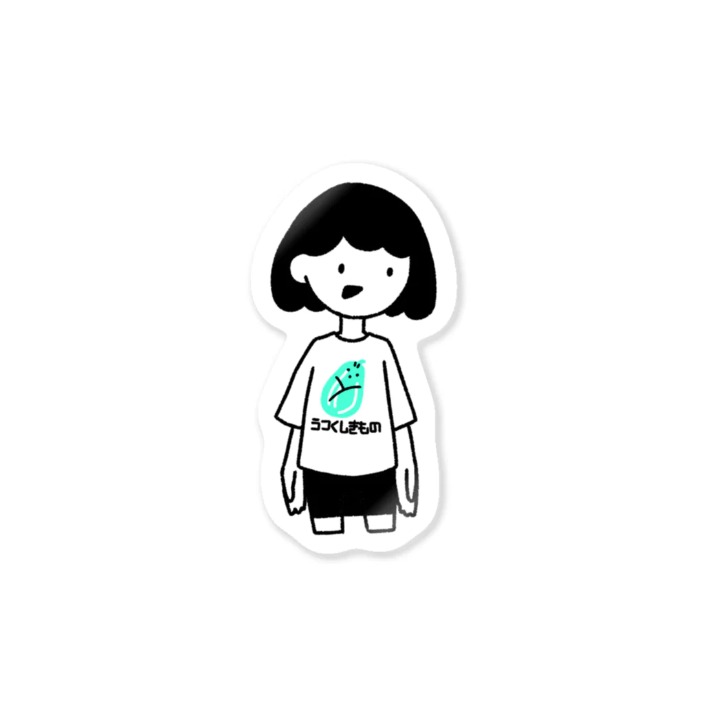 academic_friendsの瓜にかきたる稚児の顔Tシャツ ステッカー