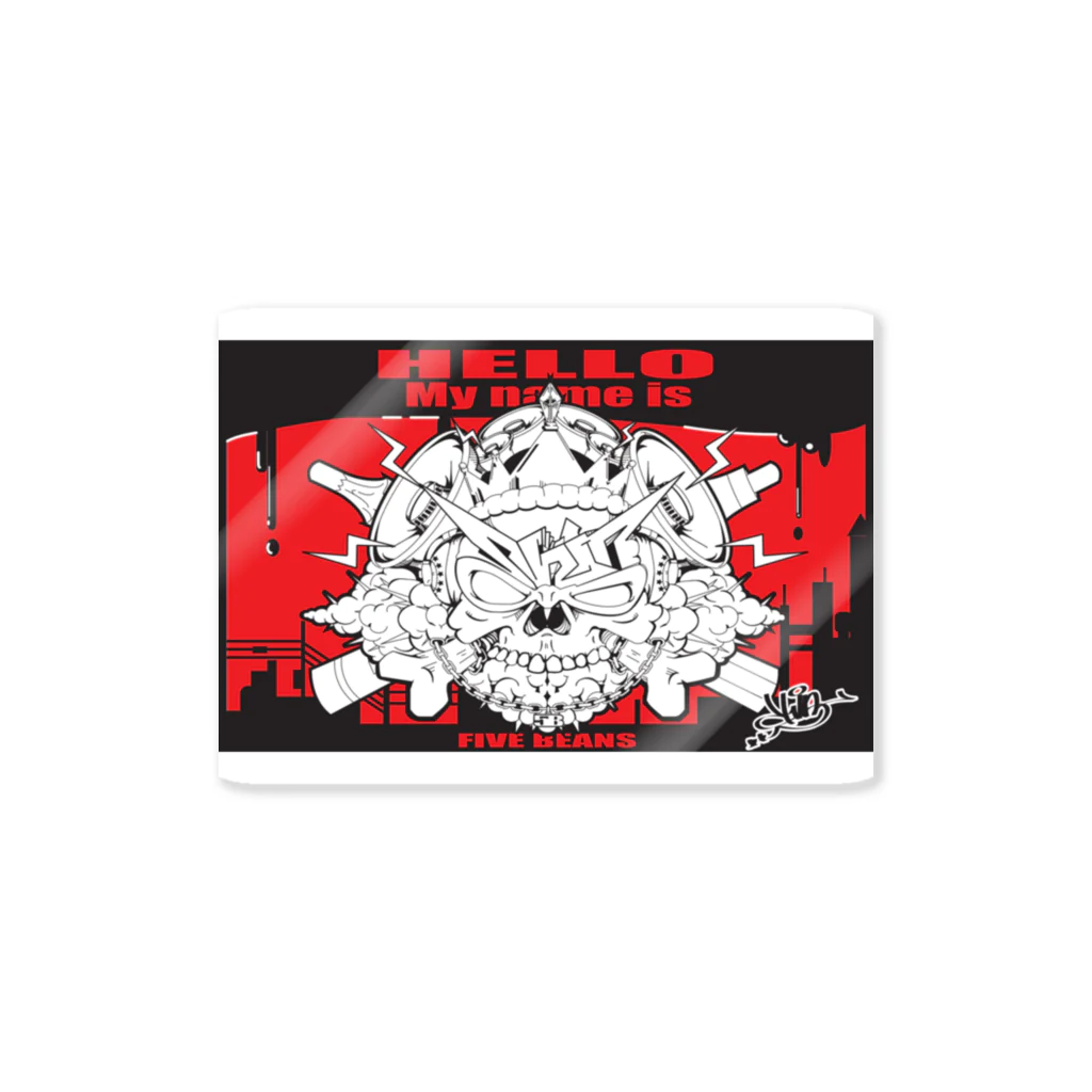 FIVE-BEANSのスカルスピーカー Sticker