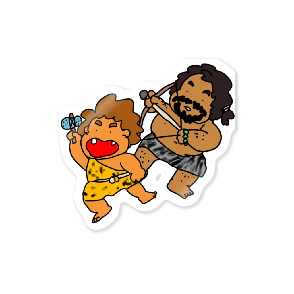 赤羽チキンの原始人カップル Sticker