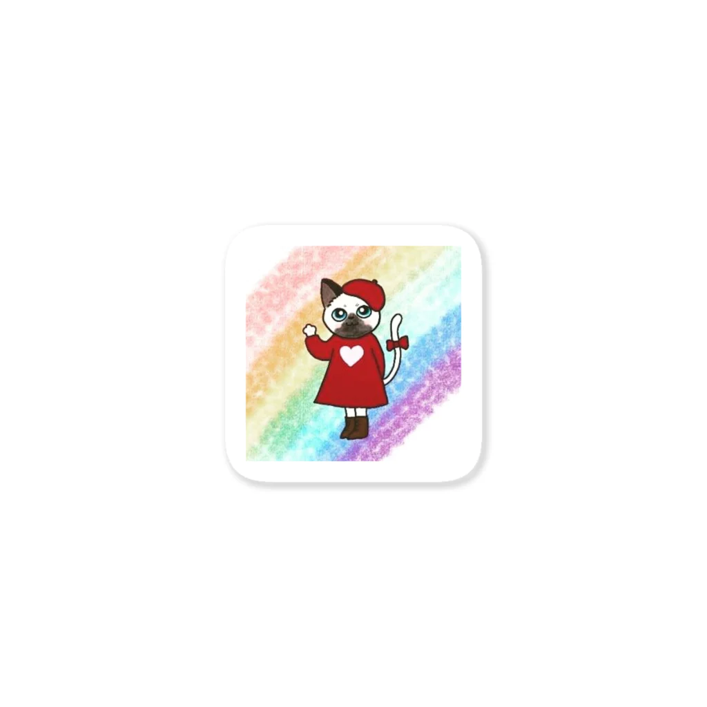 光のフラーレン33の虹のしたのみみちゃん Sticker