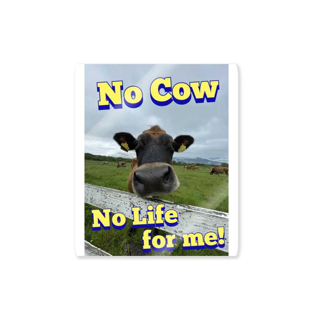 おかゆさんのお店のNo cow ,No life. ステッカー