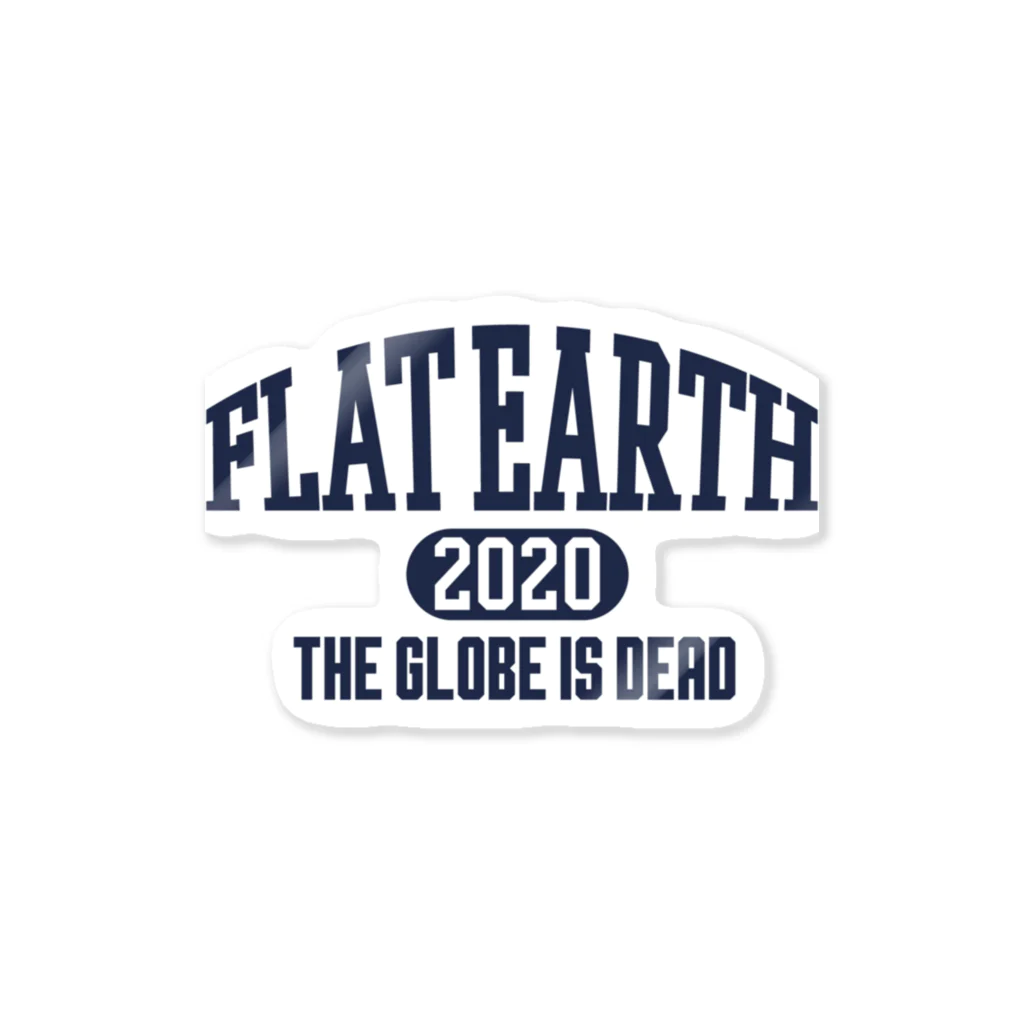 Mappila SHOPのカレッジ風(ネイビー)　フラットアース FLATEARTH Sticker