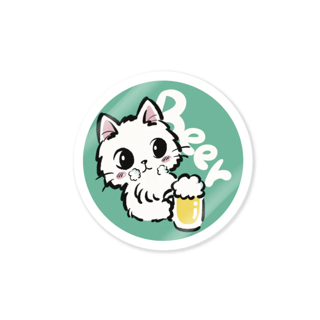 猫のきぬくんのお店のBEER！！ ステッカー