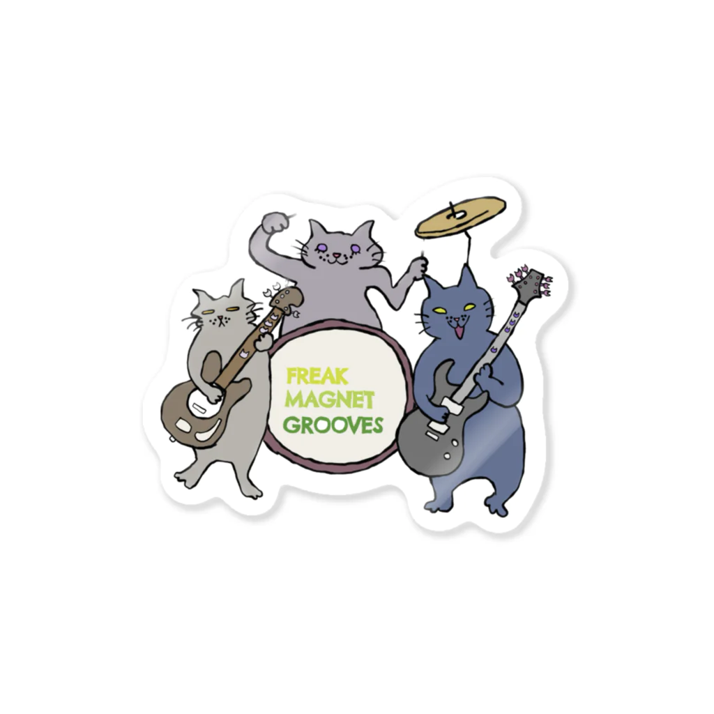 gatto_gattoのROCKな猫たち ステッカー