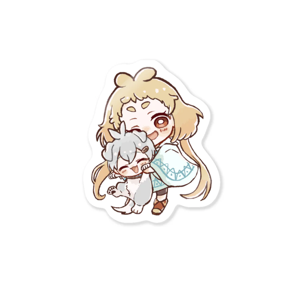 コウ🎤🎮ゲーム中毒系singerのわんコウ＆小人ポンチョ Sticker