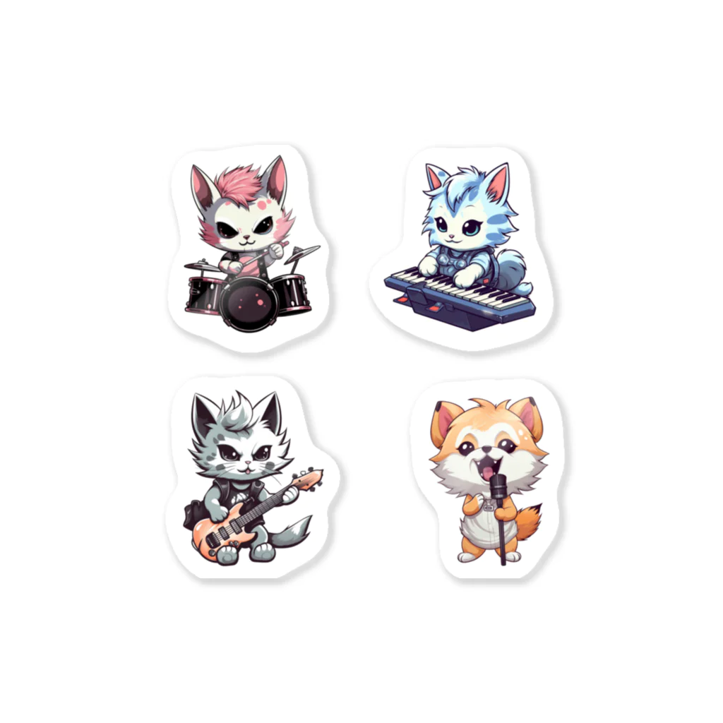 Vasetti_pressの猫ちゃんのロックバンド Sticker