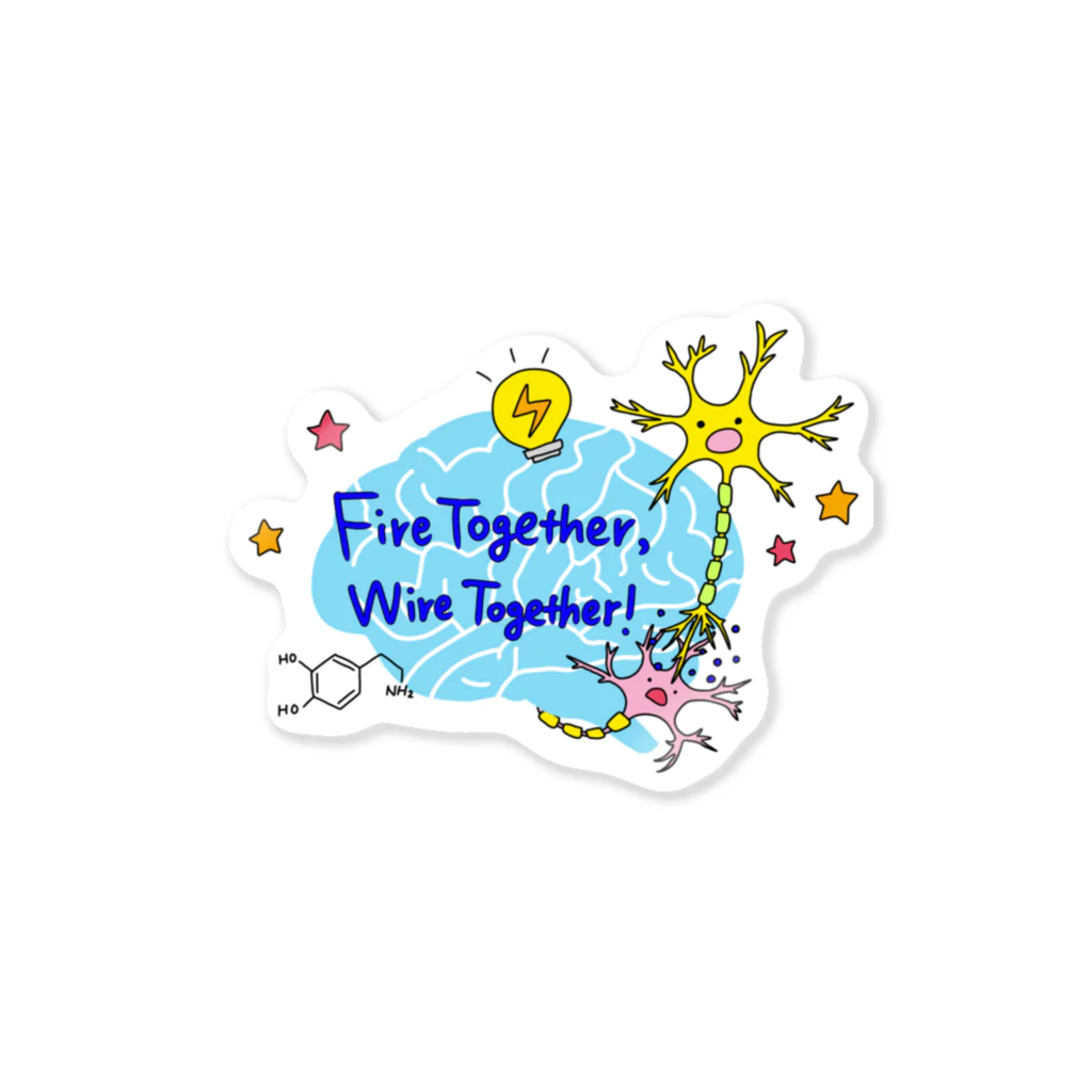 じゅごんの部屋のFire Together Wire Together ステッカー