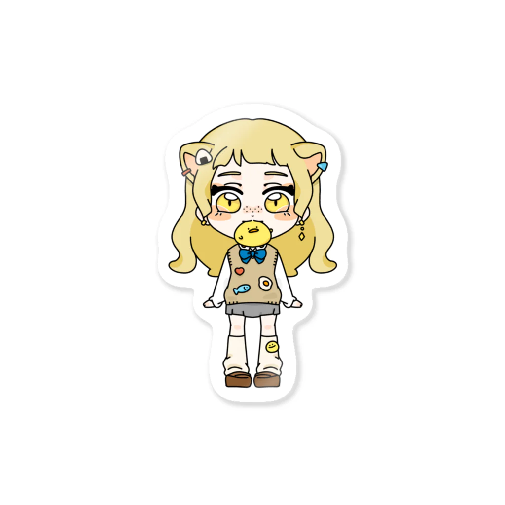 シャケのおみせやさん🐤🐟のちいさな金シャケ Sticker