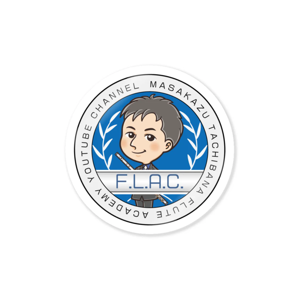 【F.L.A.C.】立花雅和公式オンラインショップ【フルート】のT先生のステッカー【YouTube公式ロゴ】 Sticker