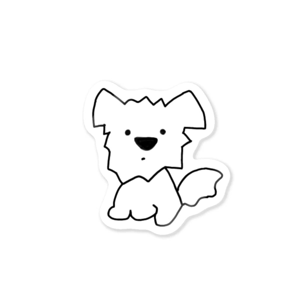 ぱるぱるぱりんとんのホワイトわんこ Sticker