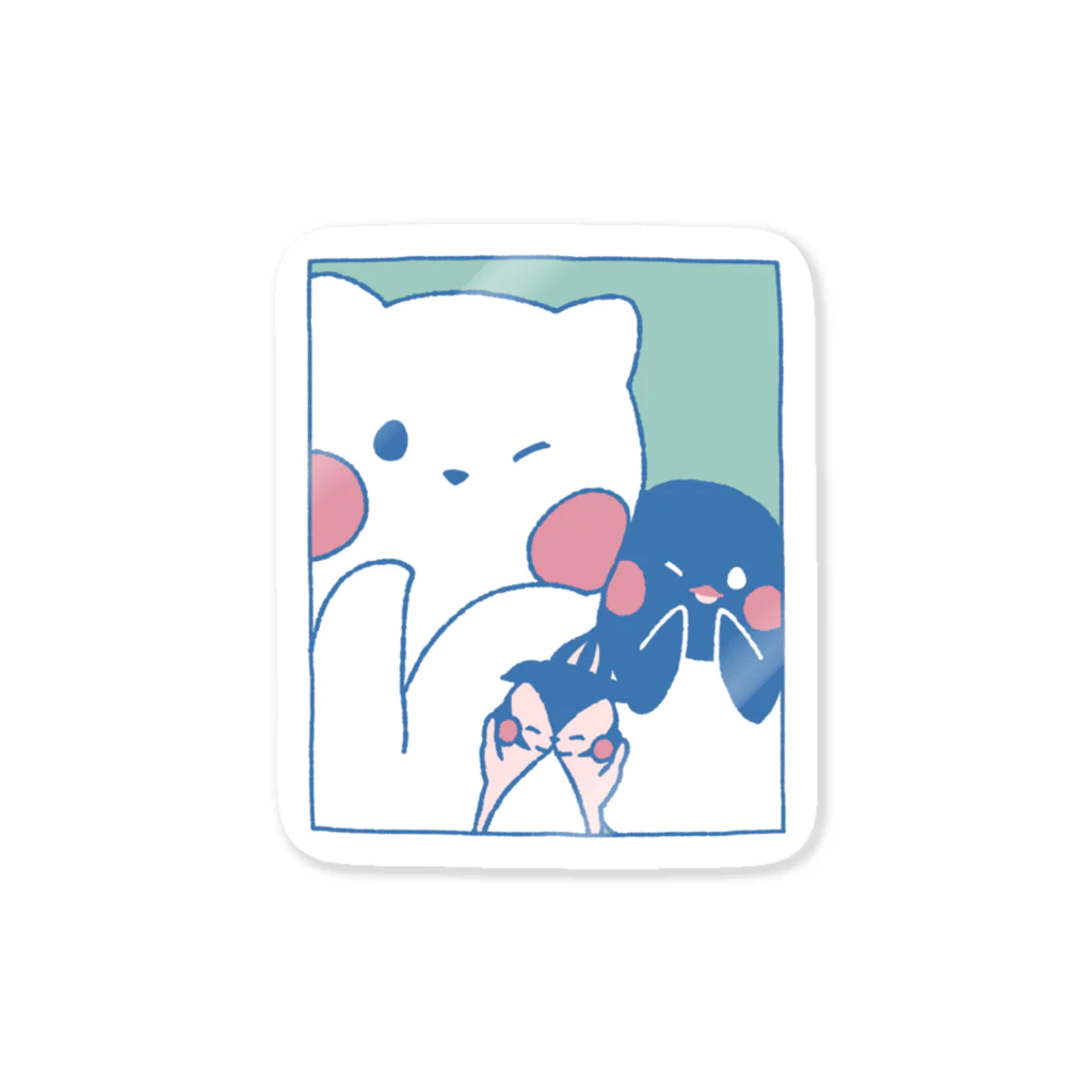 tafu tafuのかわいいポーズのしろぎんしま Sticker