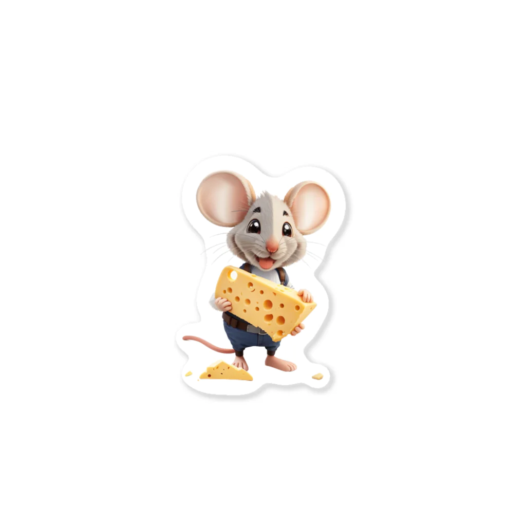 TKのチーズ大好き！ネズミのミース君 ステッカー