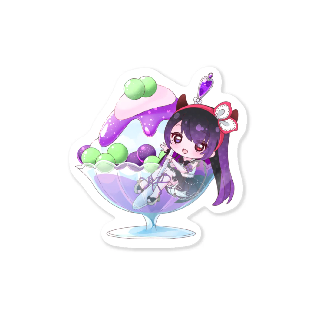 悪魔たぬきの黒娘の販売店！のかき氷黒娘ちゃん！ Sticker