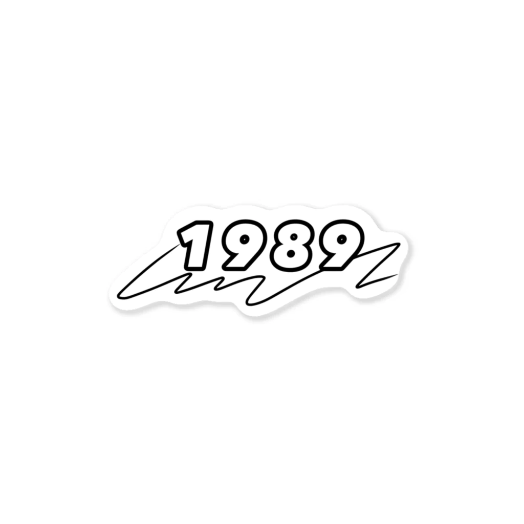 ティラノハウスの1989年メモリアルステッカー（白黒） Sticker