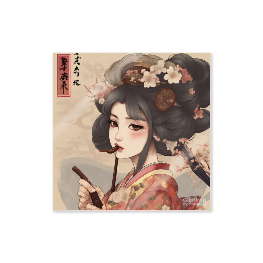 smgrlinosaのJapanese Kimono Girl, Geisha Sticker