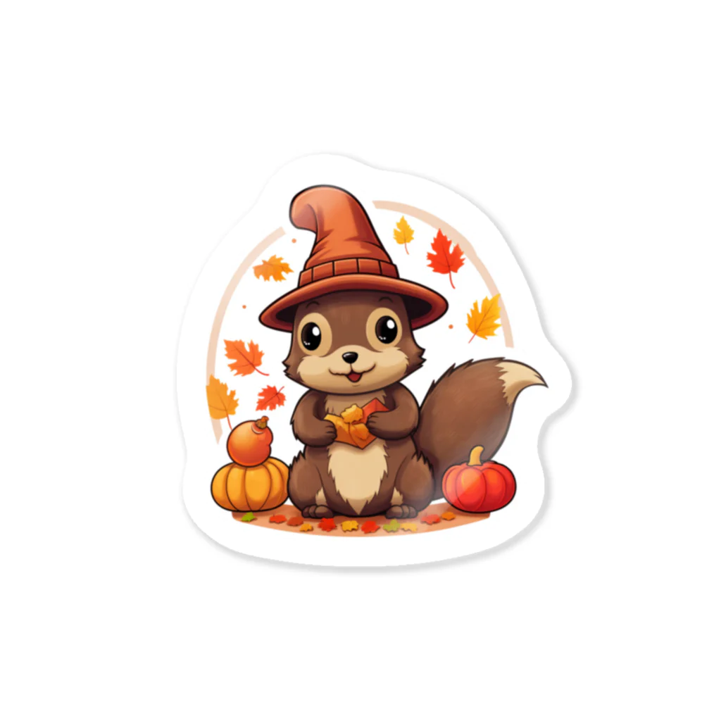 Tenpakuのりすの秋のどんぐりパーティー Sticker