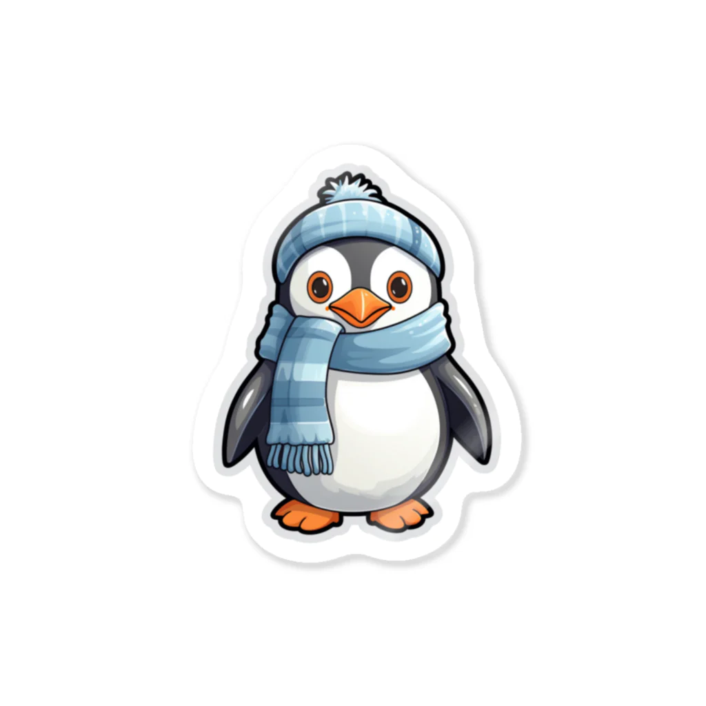 Tenpakuのペンギンの冬の雪だるま作り Sticker