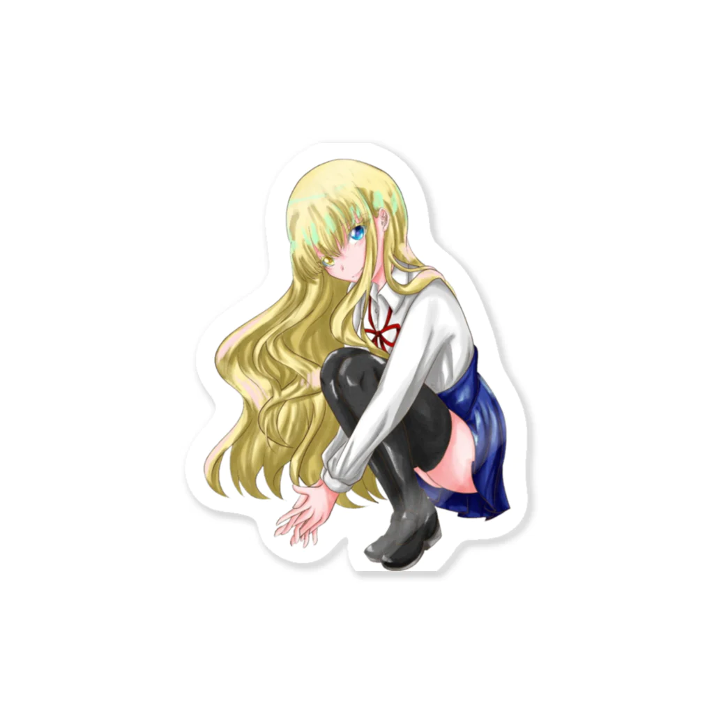 さざなみの庭店の杏杜 しゃがみシリーズ Sticker