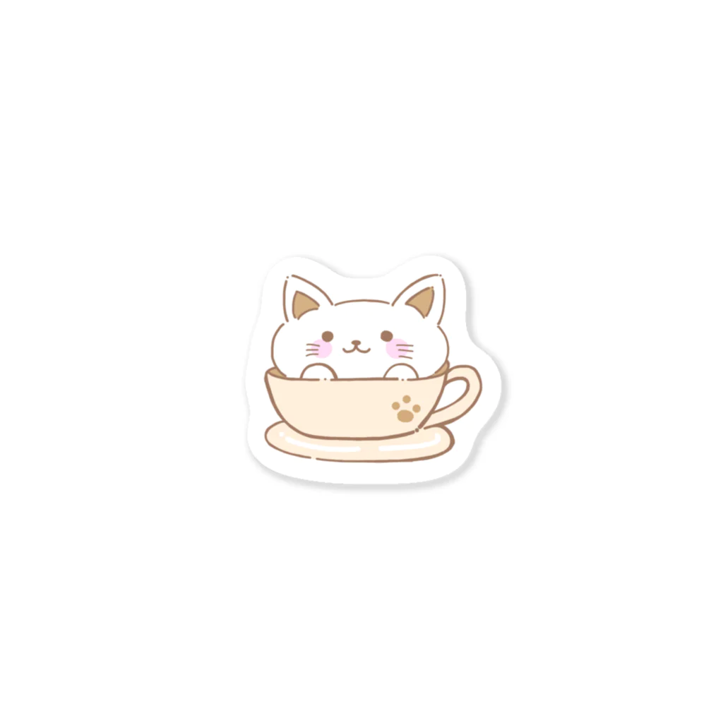 雪。のしろねこちゃんラテ Sticker