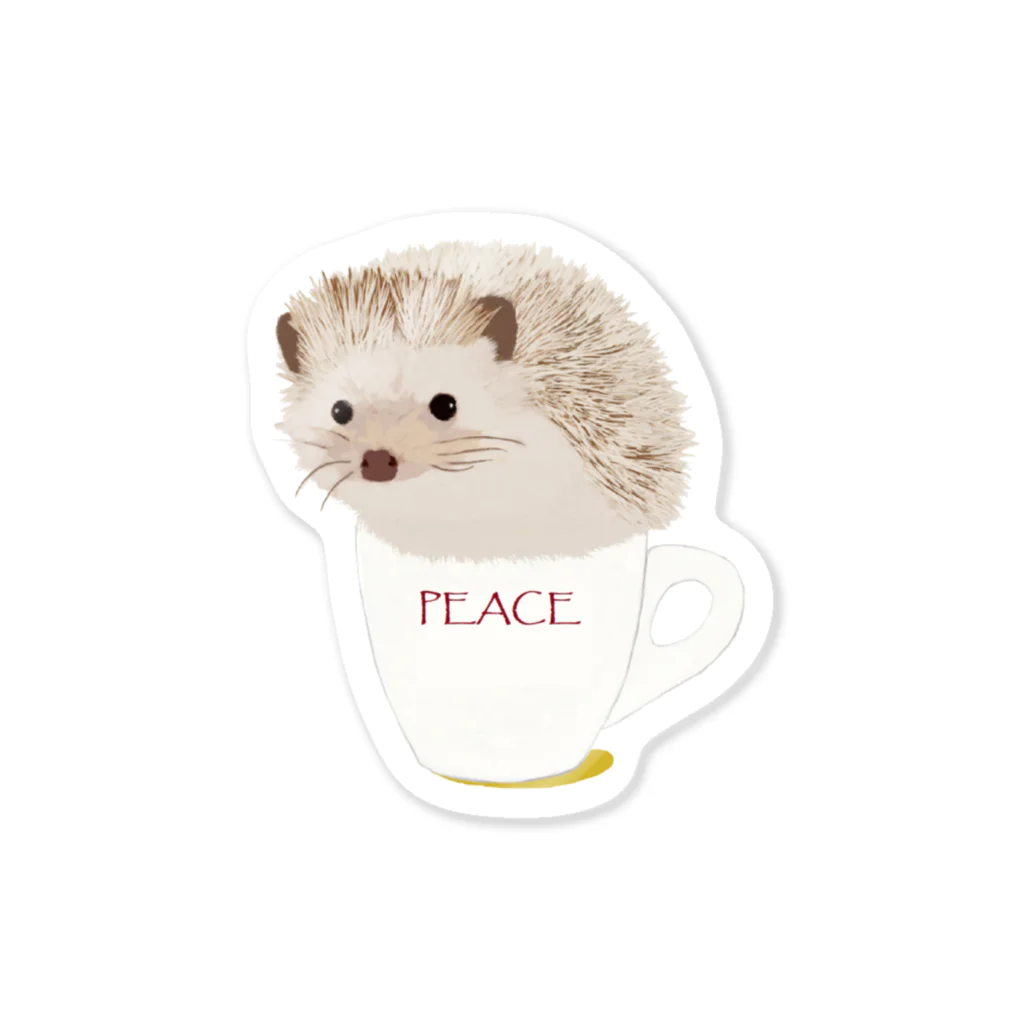ホームタウンスター　Hometown Star のハリネズミ イン ピース Hedgehog in peace Sticker