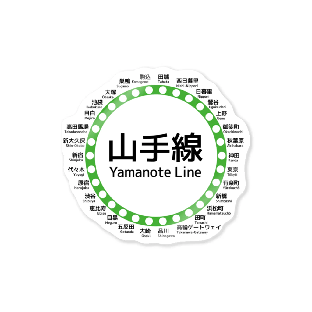 DRIPPEDのJR山手線路線図 Sticker