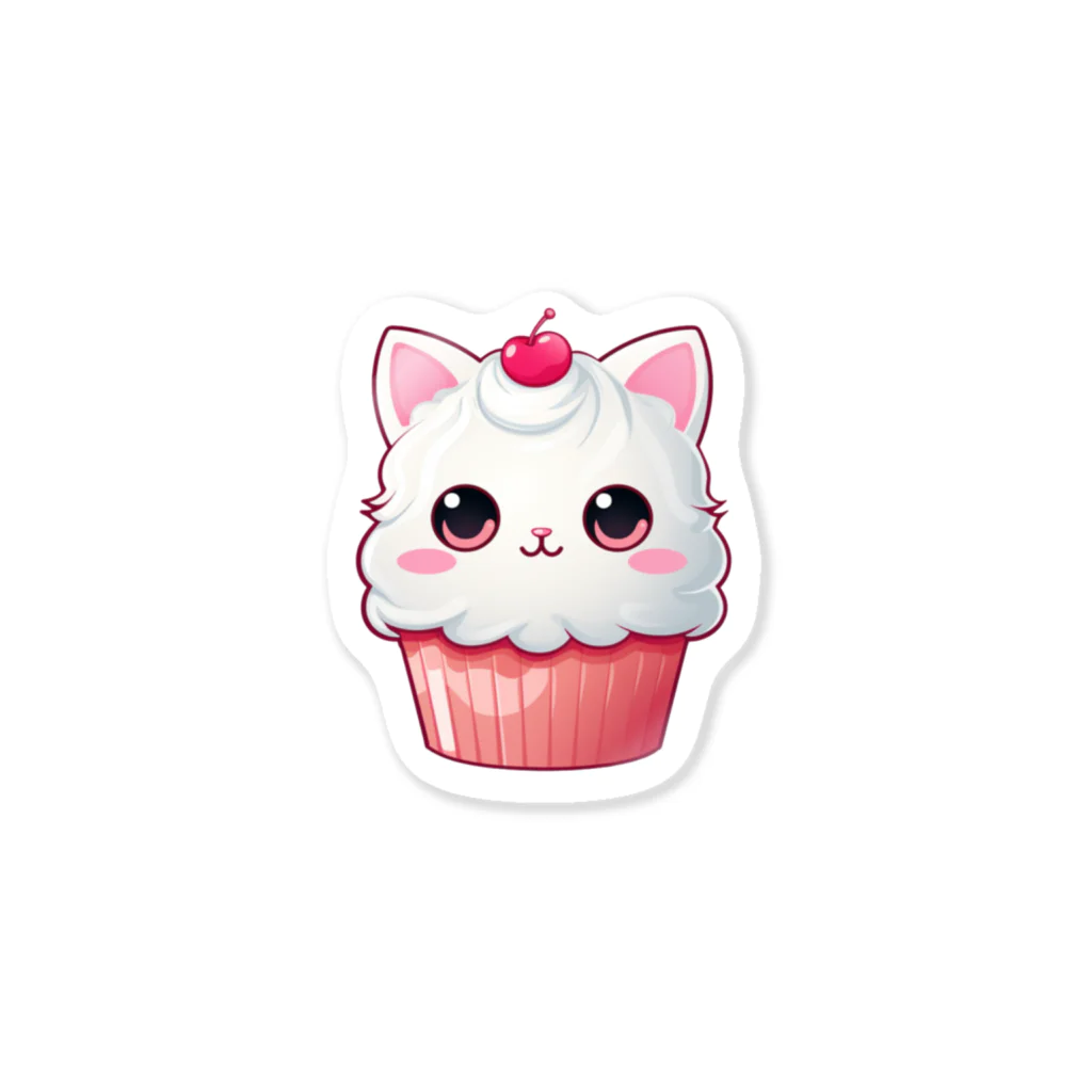 Vasetti_pressのカップケーキの猫ちゃん ステッカー
