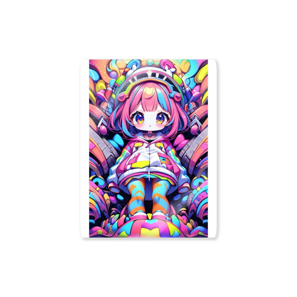 GUMIKOのカラフルなgirl Sticker