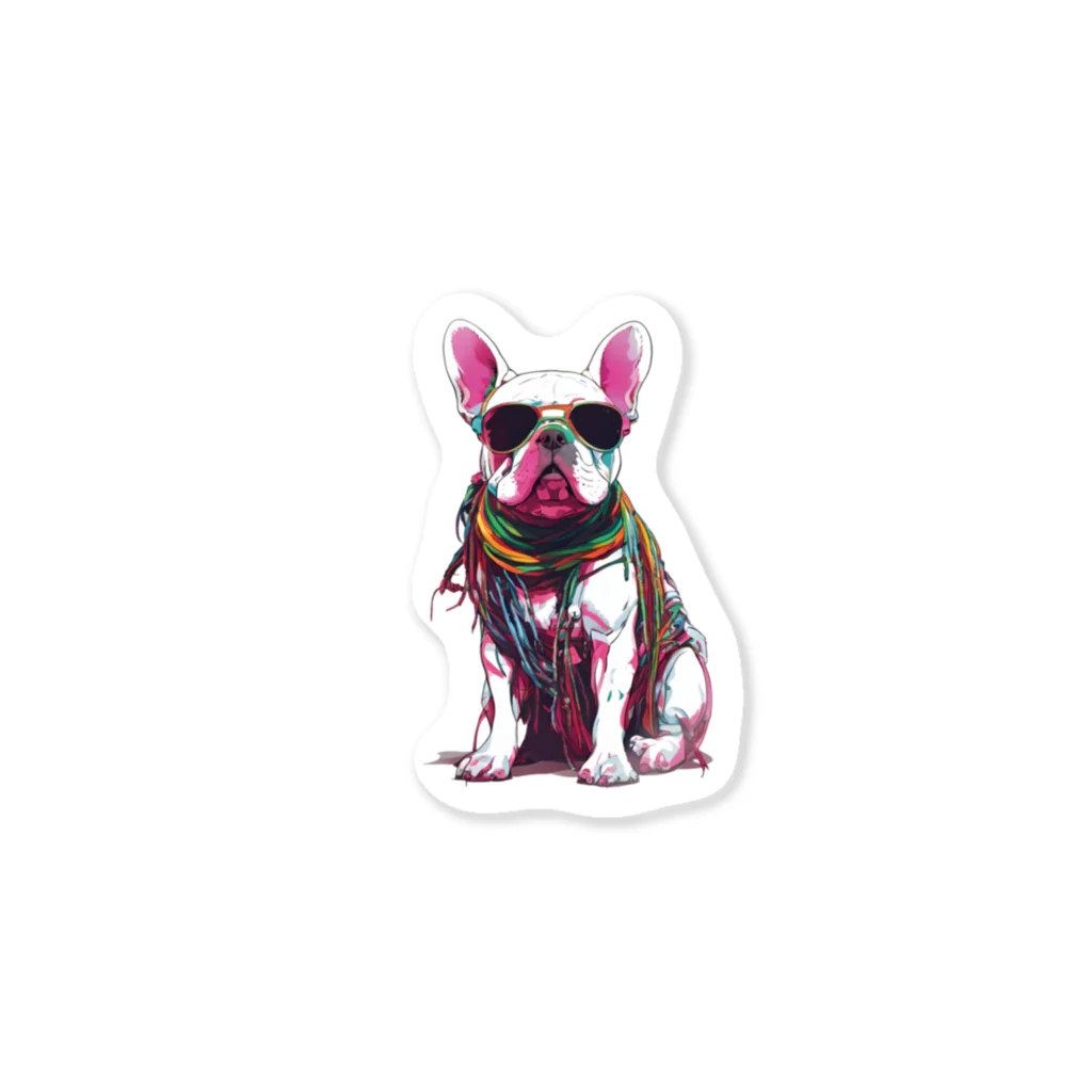 Frenchie-Rasta DoggのFrenchie-Rasta Dogg Sticker