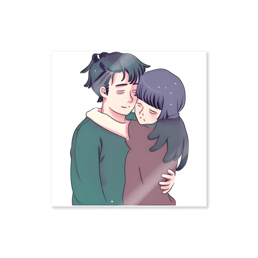 まもる@動画編集者の抱き合う二人 Sticker