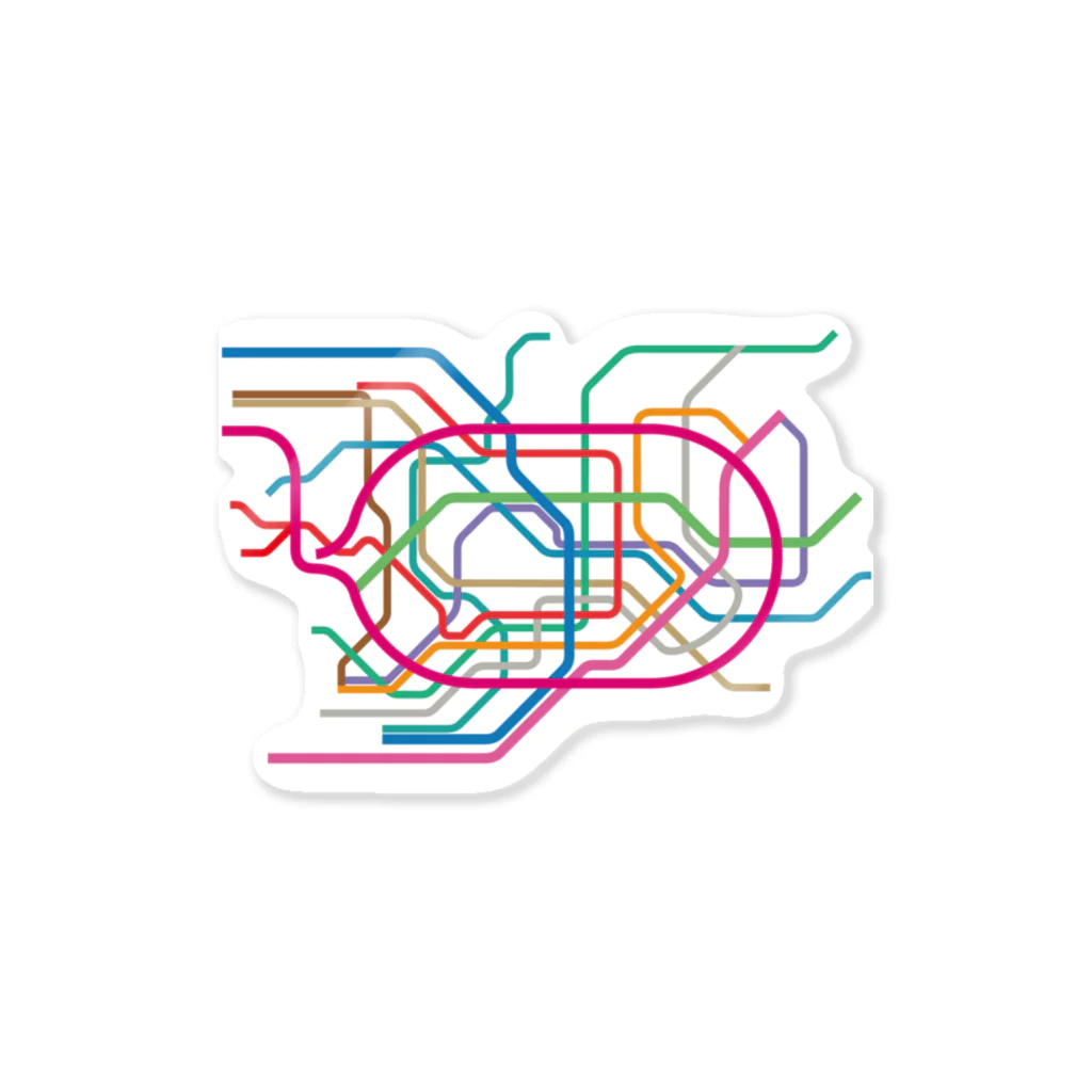 DRIPPEDの東京地下鉄路線図-東京メトロ路線図 ROUTE MAP TOKYO METROPOLITAN AREA- Sticker